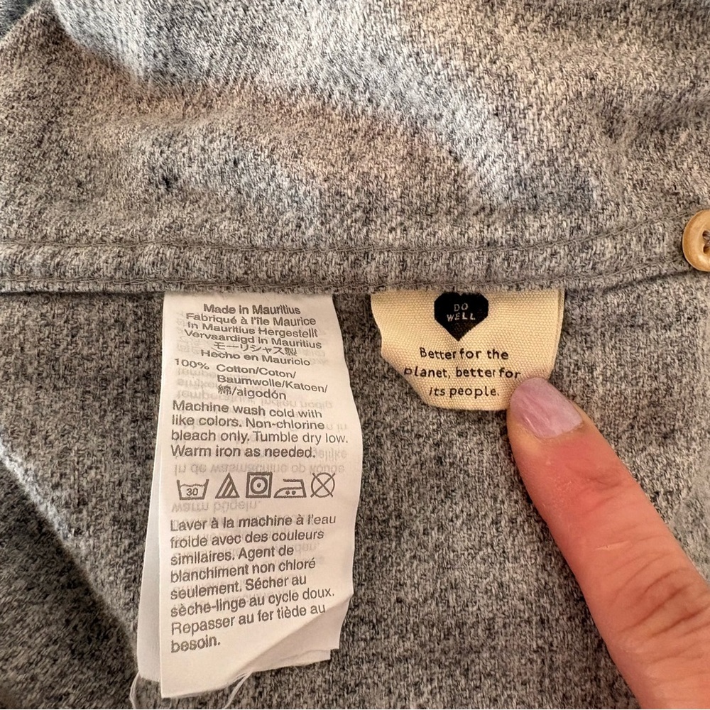 Madewell Light Gray Perfect Fit Flannel Button Down Shirt - Picture 4 of 4